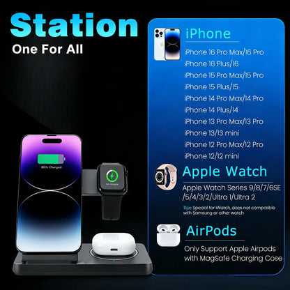 3 in 1 Magnetic Wireless Charger Qi2 15W Fast Charging Station for Iphone Apple Watch Airpods